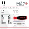 Wiha 77891 SoftFinish 11-in-1 multi-driver packaging showing included Phillips, slotted, Torx, square, and nut driver bits.