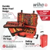Wiha 32800 Insulated 80-piece Master Electrician Tool Set featuring a waterproof rolling tool case, custom-fit trays, and 1000V insulated professional tools.