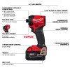 Milwaukee M18 impact driver feature diagram showing brushless motor torque and compact design benefits.