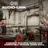 Milwaukee 2955-20 M12 Bluetooth Jobsite Speakers connected through Audio Link technology to provide synchronized jobsite audio.