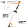 STIHL FSA 135 R cordless loop handle brushcutter featuring weather-resistant IPX4 construction, Smart Connector 2 A compatibility, adjustable loop handle, and variable-speed trigger.