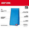 Milwaukee 48-73-4541 cooling microfiber towel highlighting evaporative cooling technology, reusable design, and machine washable construction.