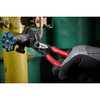 Milwaukee 48-22-6912 12-inch pliers wrench in use gripping a fitting in an industrial application