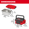 Milwaukee 0811-20 M18 Jobsite Lunch Warmer dimensions with removable stainless steel food container.