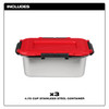 Milwaukee 49-16-0203 replacement food container set includes three stainless steel containers with locking lids.