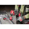 Milwaukee 48-32-2391 3/8 inch threaded rod nut runner in use with an impact driver for installing nuts on threaded rod.