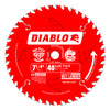 Diablo D0740A 7-1/4” 40-Tooth Finishing Saw Blade showing the red Perma-SHIELD coating.