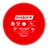 Diablo D1296N 12-inch 96-Tooth Aluminum and Non-Ferrous Metal Saw Blade featuring the signature red finish and 1-inch arbor.