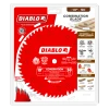 Diablo D1050X 10-inch 50-tooth combination saw blade in retail packaging designed for miter saws, slide miter saws, and table saws.
