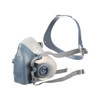 Side angle view of 3M 7501 small reusable half facepiece respirator with adjustable head straps.