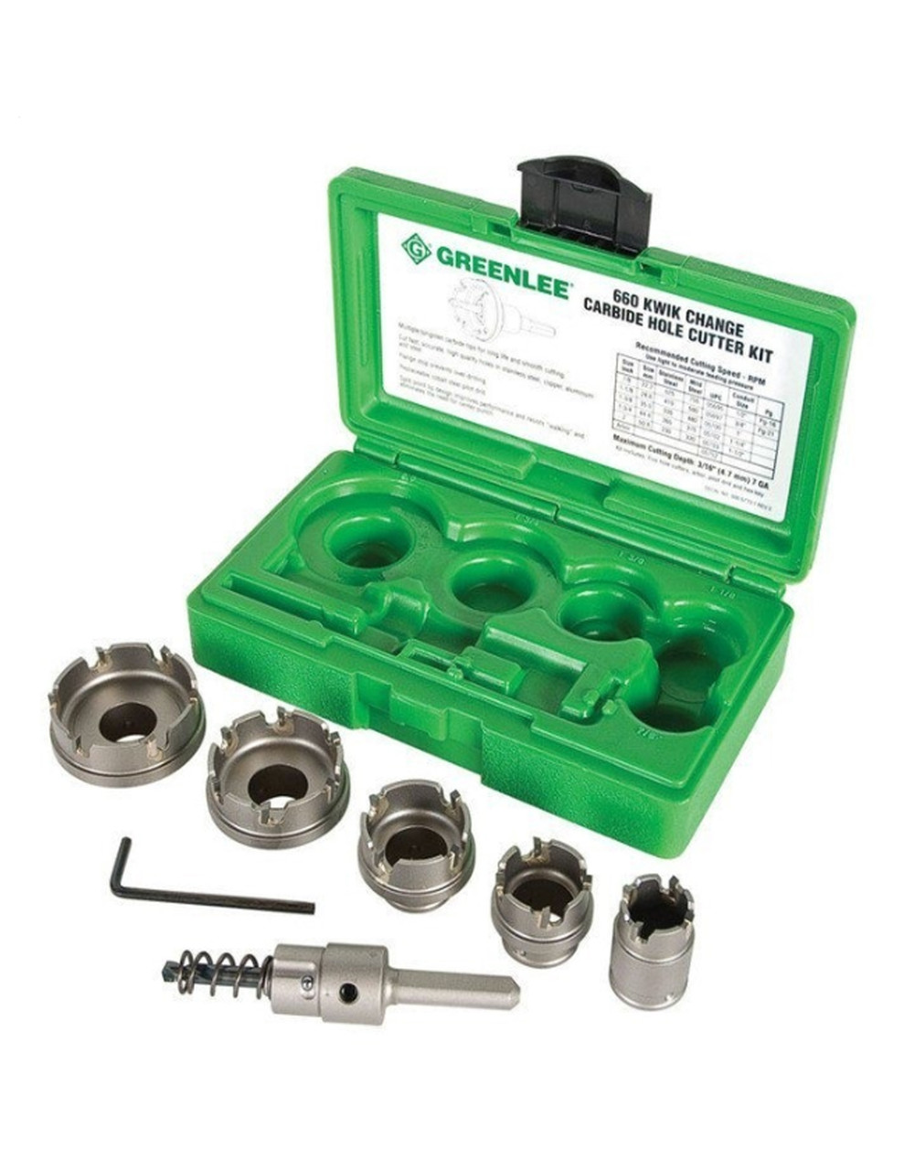 Greenlee 660 Kwik Change Hole Cutter Kit | 5-Piece Professional Set