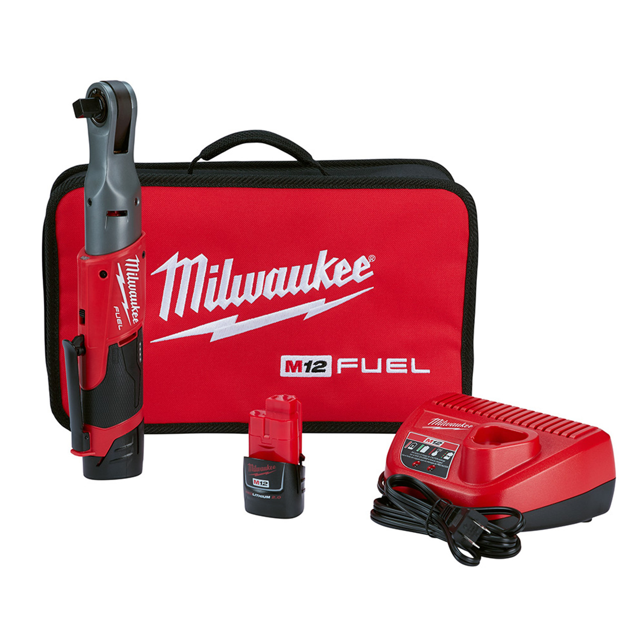 M12 FUEL 12 Volt Lithium-Ion Brushless Cordless 1/2 in. Ratchet Two Battery  Kit
