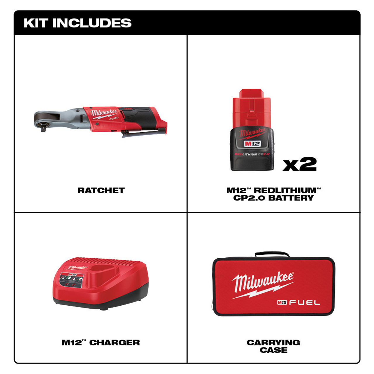 M12 FUEL 12 Volt Lithium-Ion Brushless Cordless 3/8 in. Ratchet