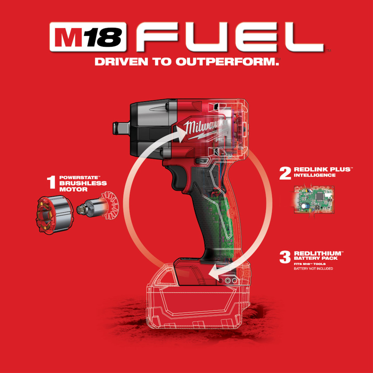 Milwaukee M18 FUEL 18-Volt Lithium-Ion Brushless Cordless 1/2 in. Impact  Wrench with Friction Ring (Tool-Only) 