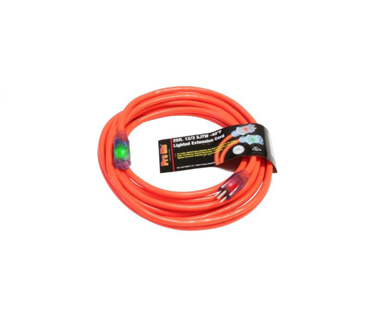 Century Wire D17442025 Pro Glo 12/3 SJTW Lighted Extension Cord