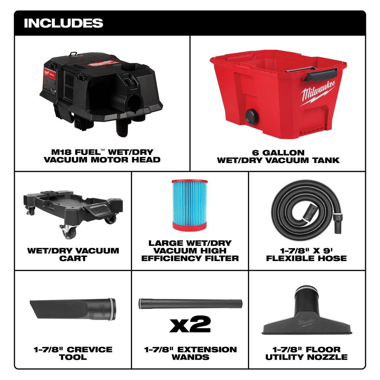 Milwaukee m18 shop vacuum attachments