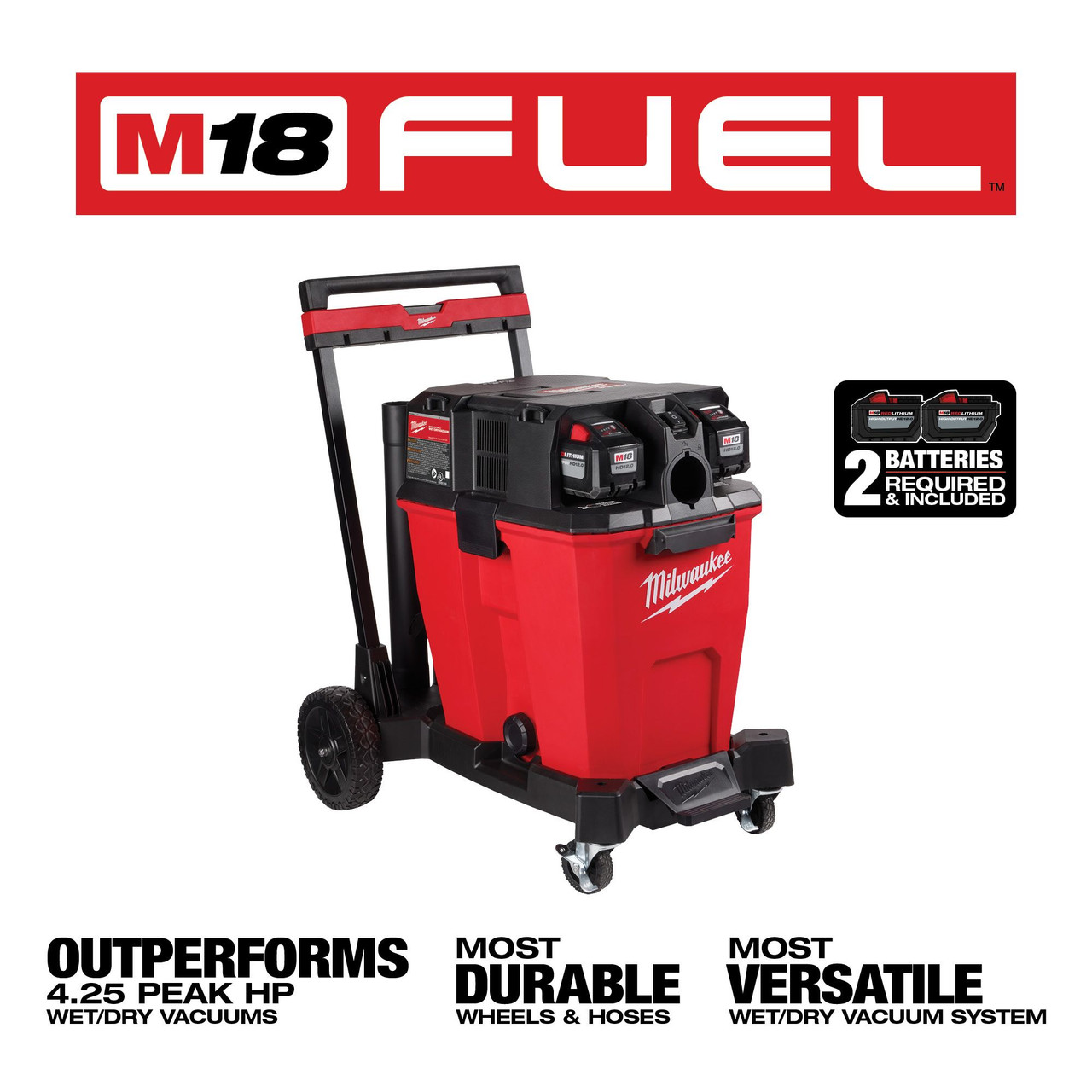 M18 FUEL 12 Gallon Dual Battery Wet Dry Vacuum Kit