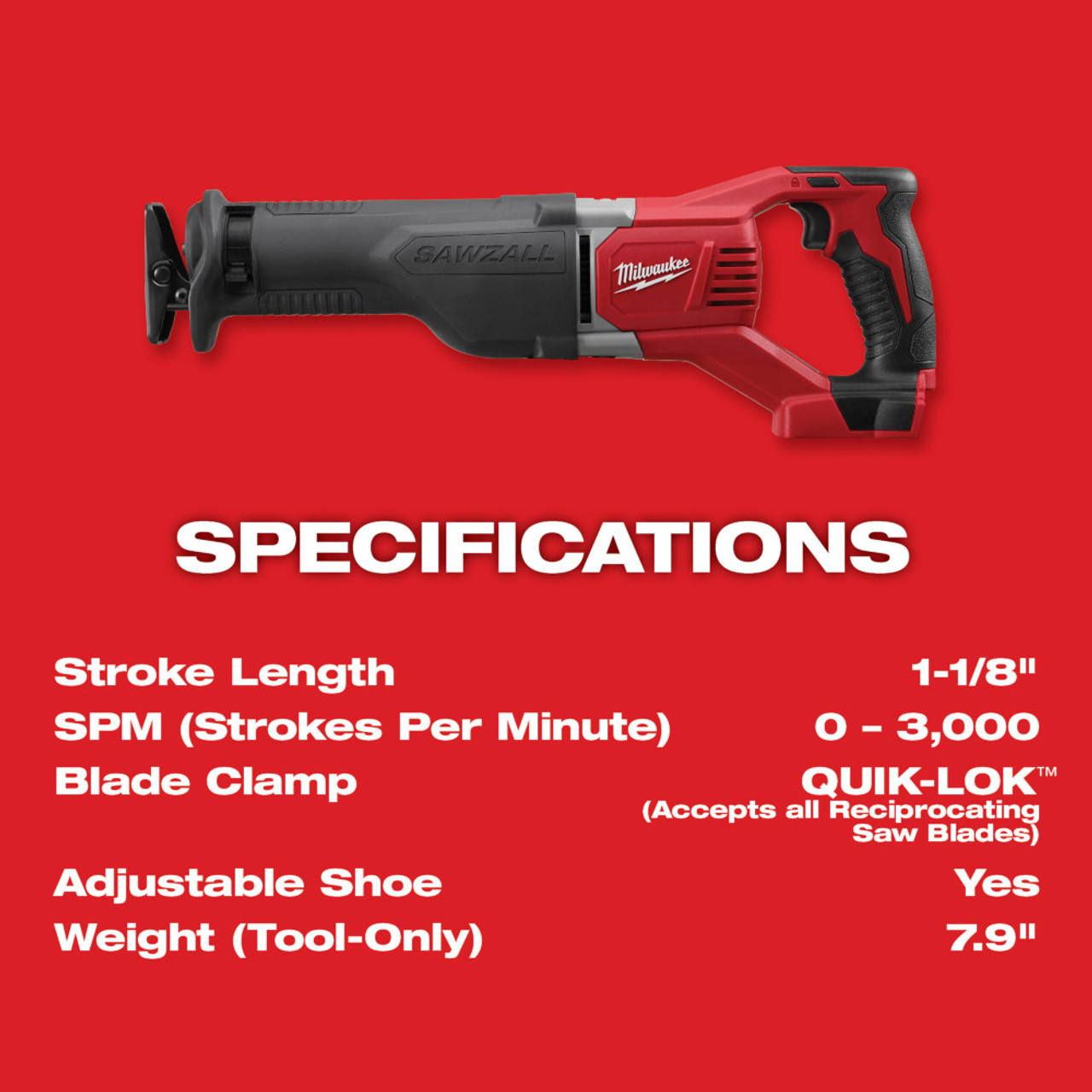 M18 SAWZALL Reciprocating Saw (Tool Only)