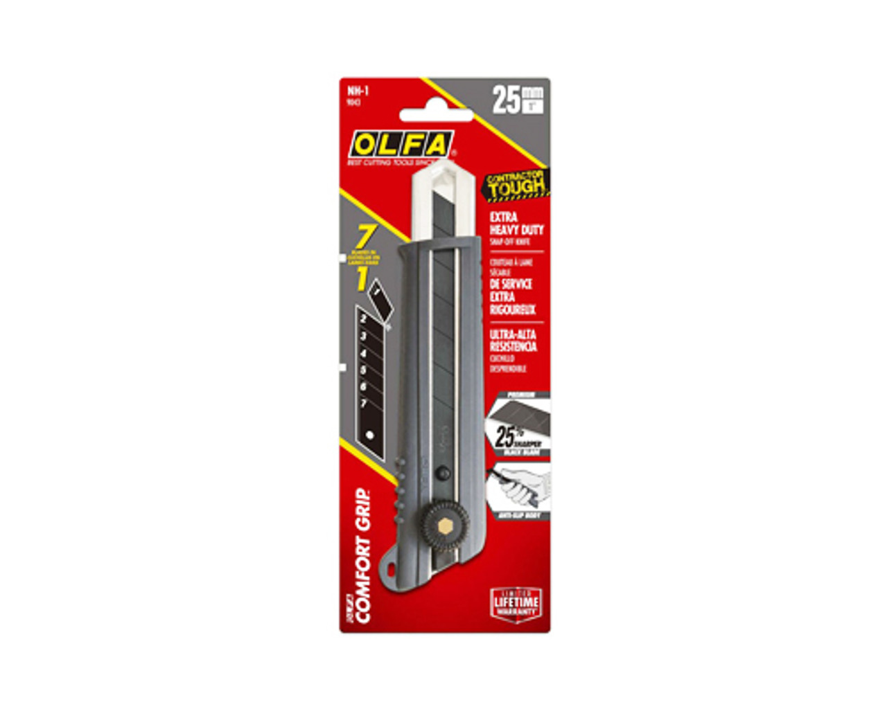 OLFA 25mm H-1 Extra Heavy-Duty Rubber Inset Utility Knife –