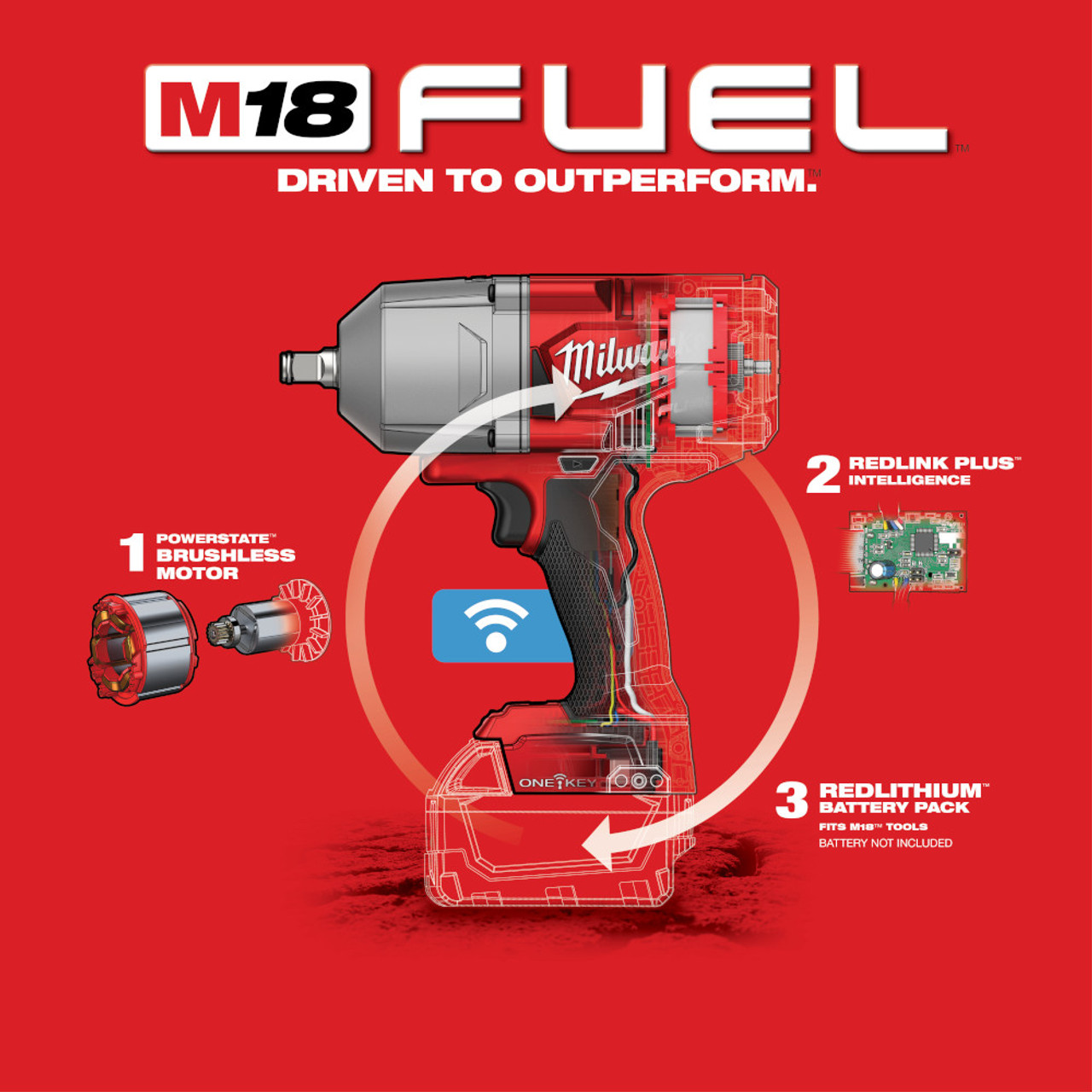 M18 FUEL w/ ONE-KEY High Torque Impact Wrench 1/2