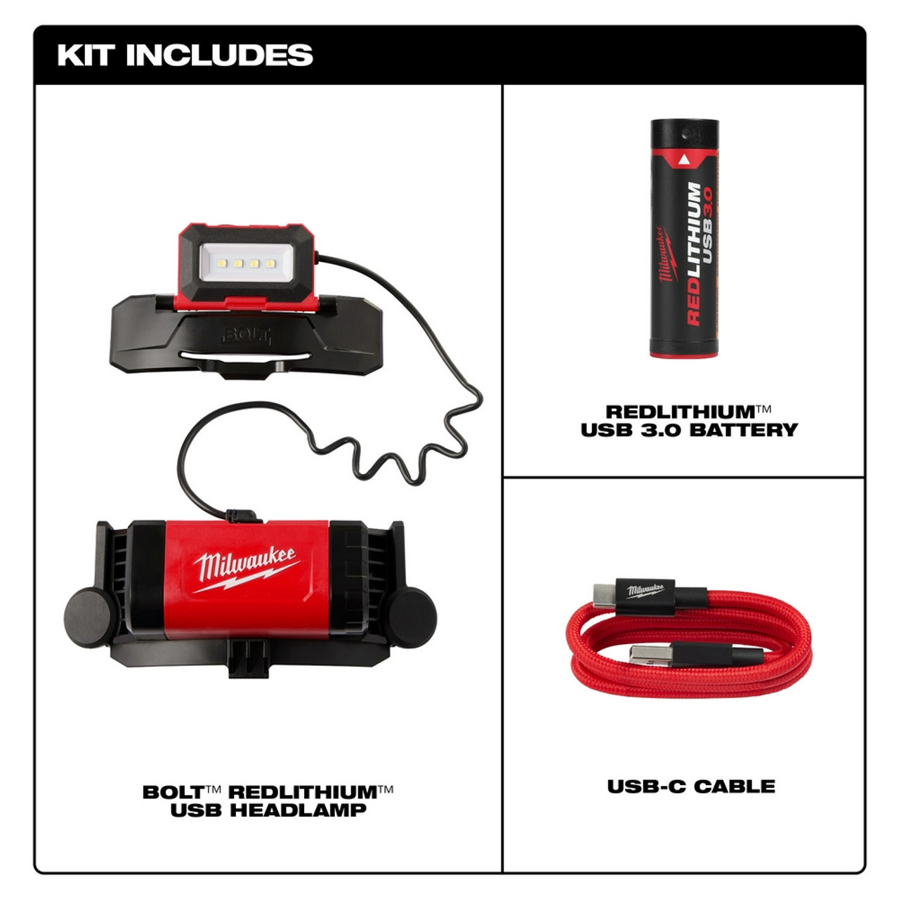 Milwaukee 2118-21 BOLT™ REDLITHIUM™ USB Headlamp