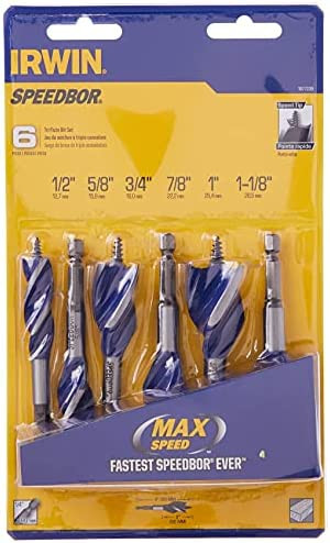 Irwin 1877239 SPEEDBOR 6-Piece Wood Drill Bit Set – High-Speed Hex ...
