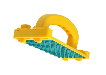 Microjig GB-1 GRR-RIP BLOCK in high-visibility yellow showing the green non-slip pod grip pattern.