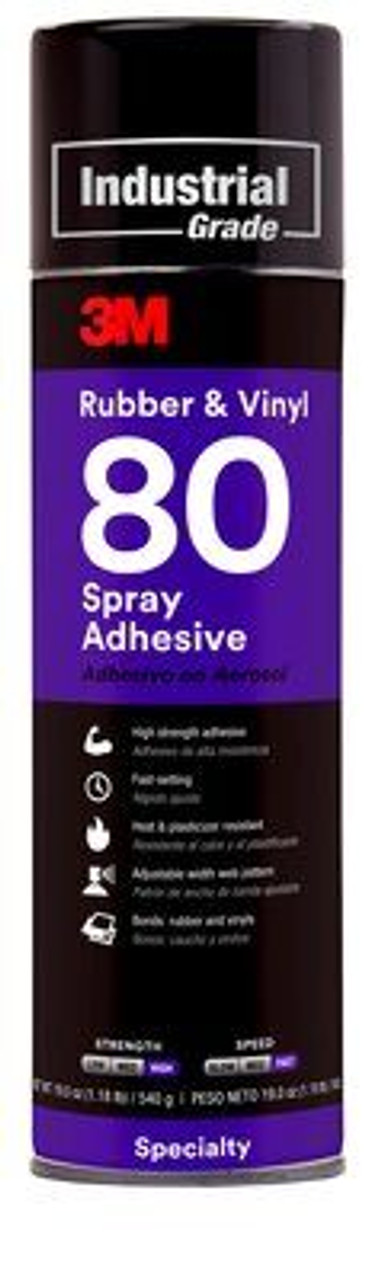 3M TALC 80 Yellow Rubber and Vinyl Spray Adhesive, 24 Fluid + M69 Ounce  Aerosol, Net weight 19 Ounce: : Industrial & Scientific