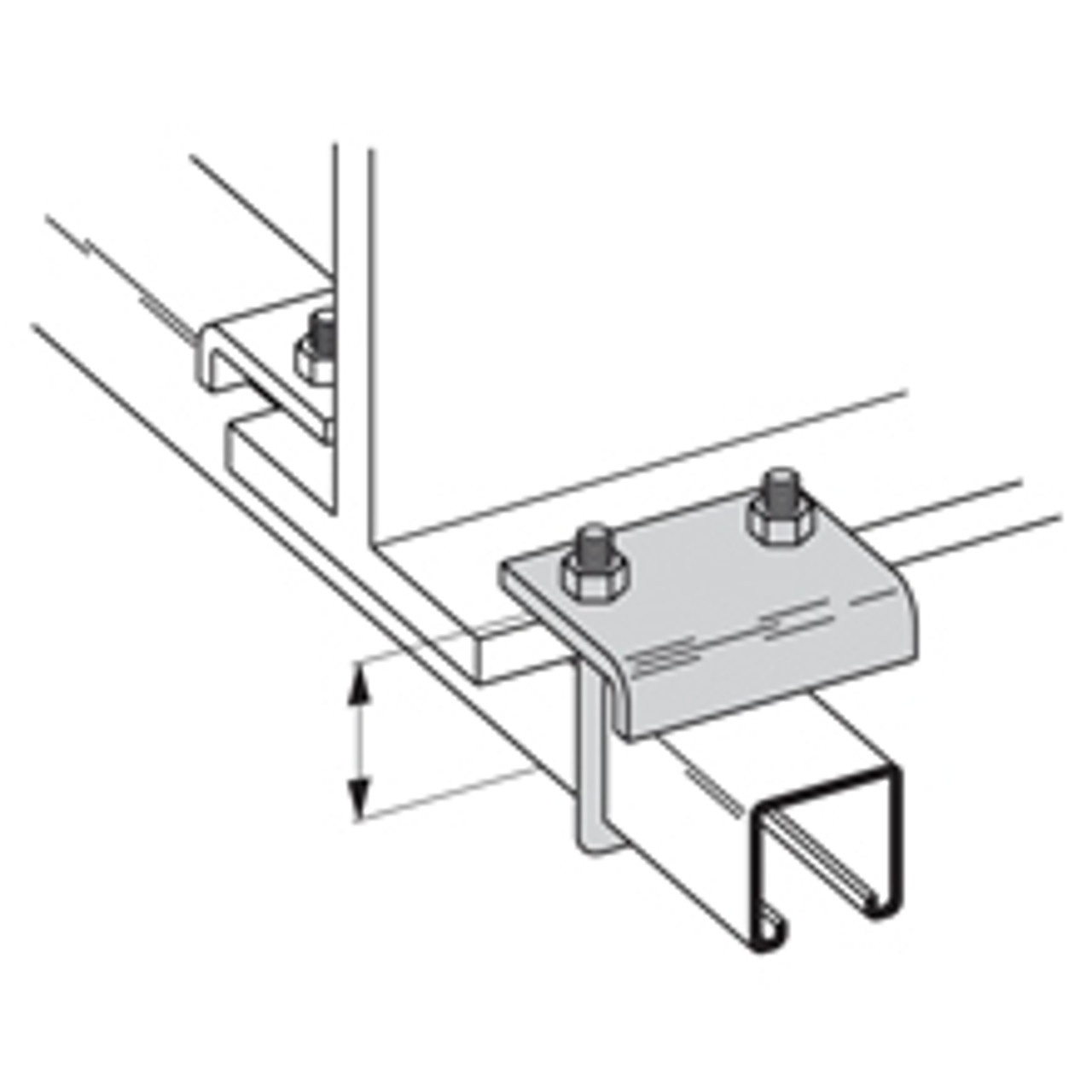 B Line B441 22AZN Beam Clamp 3 1 4