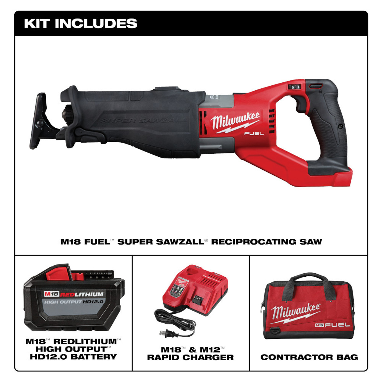 M18 FUEL 18 Volt Lithium-Ion Brushless Cordless SUPER SAWZALL Reciprocating  Saw Kit