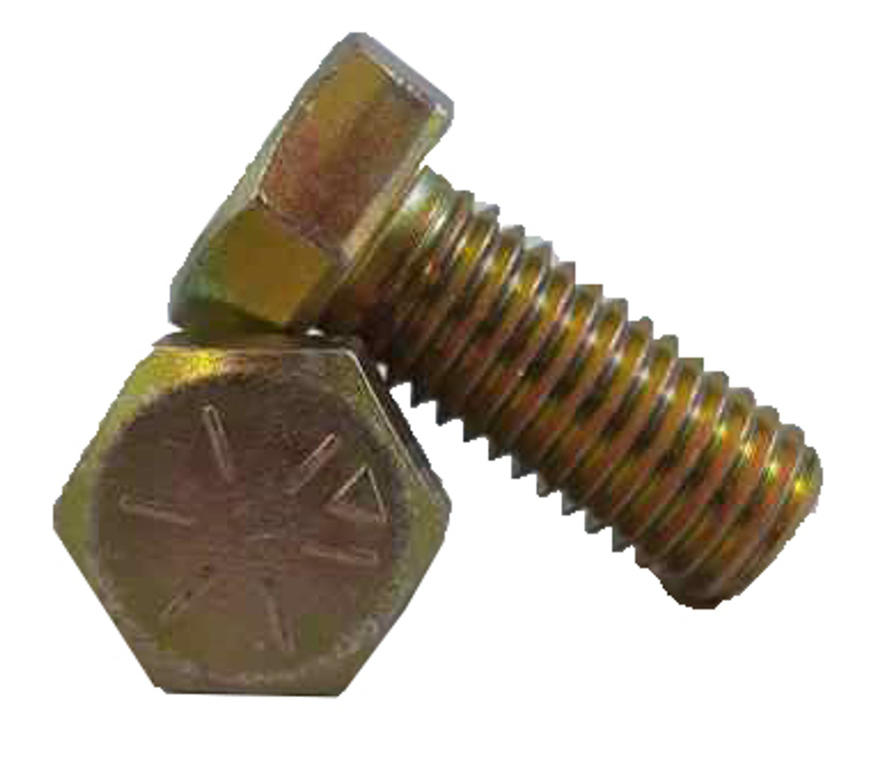Made in US Hex Head 5/8-18 Threads Steel Hex Bolt Zinc Yellow-Chromate Plated Finish External Hex Drive Partially Threaded Grade 9 2-1/2 Length