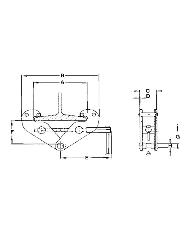 Jet 120605 2 Ton Beam Clamp w/Locking Screw