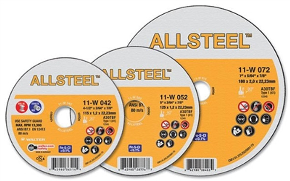 Walter 11W052 5-3/64-7/8 ALLSTEEL Cut-Off Wheels