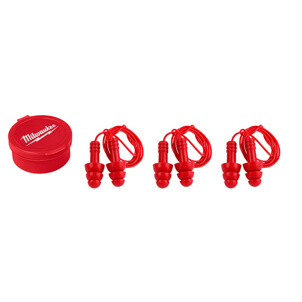 Milwaukee 48-73-3151 Reusable Corded Ear Plugs - 3 Pairs