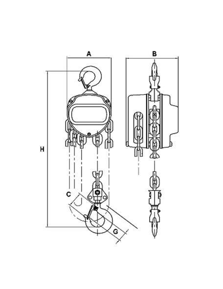 Jet Hoist Lever 1/2 Ton 10' Chain