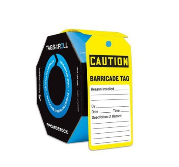 Accuform OSHA Caution Tags By-The-Roll : Barricade Tag