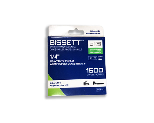 Bissett 1/4" Hammer Tacker Staples, Fits A11/T50 Stapler