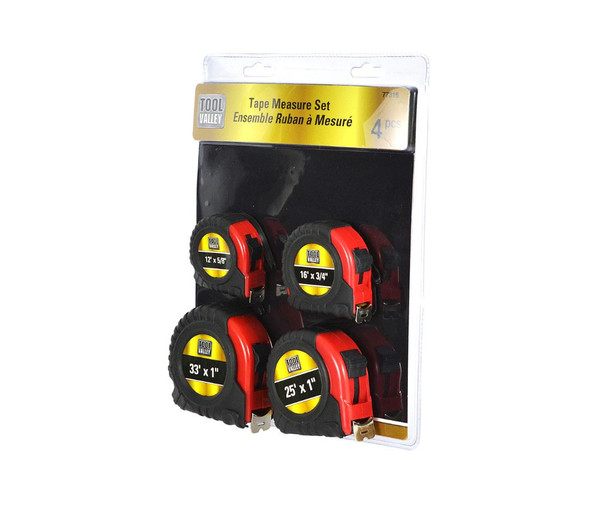 Tool Valley 4 Piece Tape Measure Set