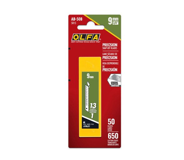 OLFA 9mm Silver Snap Blades - 50pack