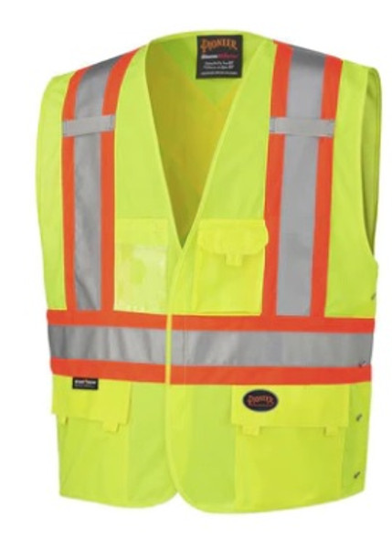Tearaway Safety Vest With Reflective Stripe - Yellow