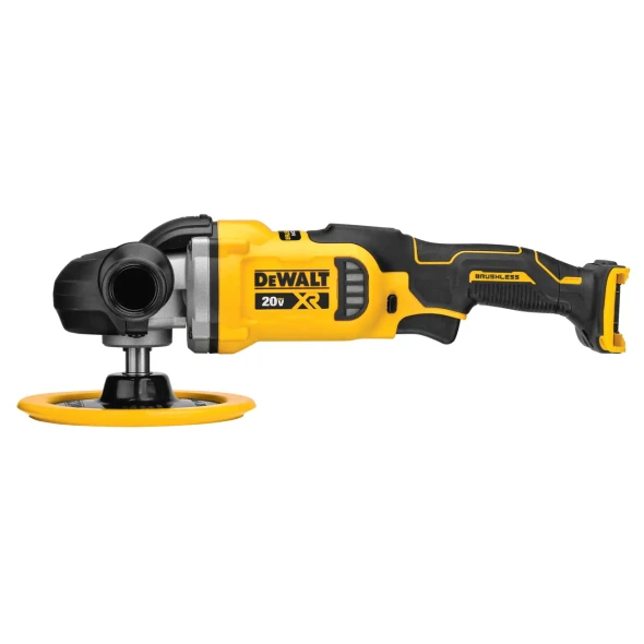 DEWALT DCM849B 20V MAX XR 7-inch cordless variable-speed rotary polisher with brushless motor for automotive polishing and paint correction.