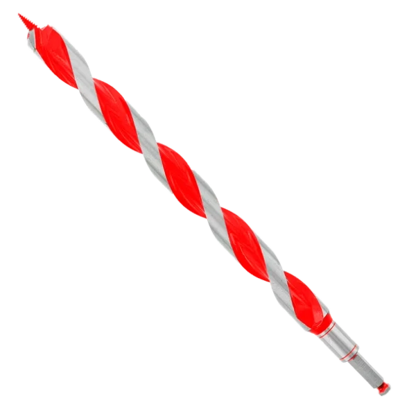 Diablo DAG3140 1-1/4 in. x 17-1/2 in. Auger Bit for wood and nail-embedded wood with self-feeding screw tip on white background.
