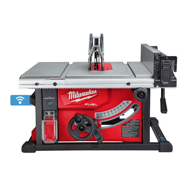Milwaukee 2736-20 M18 FUEL 8-1/4 inch table saw with ONE-KEY tool only front view.
