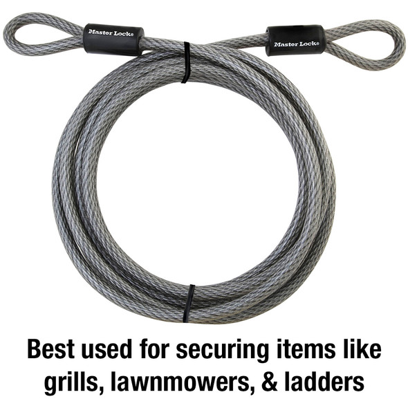 Master Lock 72DPF 15ft (4.6m) Long x 3/8in (10mm) Diameter Looped End Cable