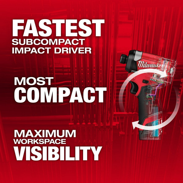 Milwaukee 3453-22 M12 FUEL™ 1/4″ Hex Impact Driver Kit