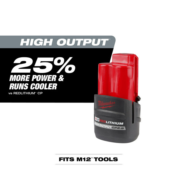 Milwaukee 48-11-2425 M12™ REDLITHIUM™ HIGH OUTPUT™ CP2.5 Battery Pack