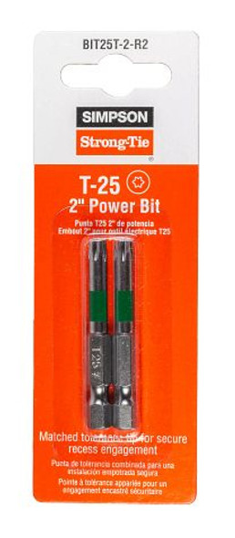 T25 X 2" Torx Power Drive Tip (2/Pack)