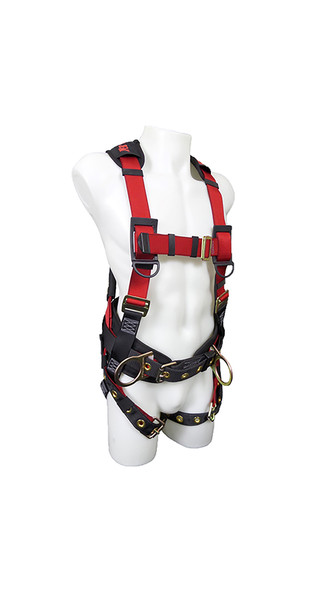 Contractor Harness w/ 3 D-Ring & Tongue Buckle Leg Straps, Universal
