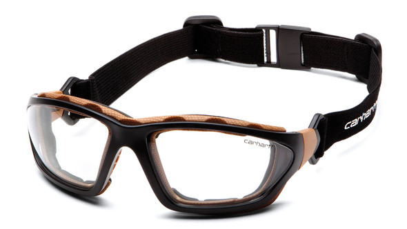 Carthage Safety Glasses Black and Tan Frame/Clear Anti-Fog Lens