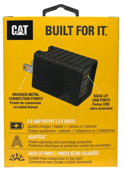 CAT® Dual USB AC Wall Adapter 3.4 Amp